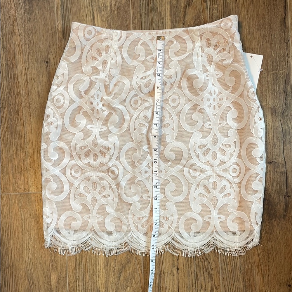Elegant Cream Lace Skirt
